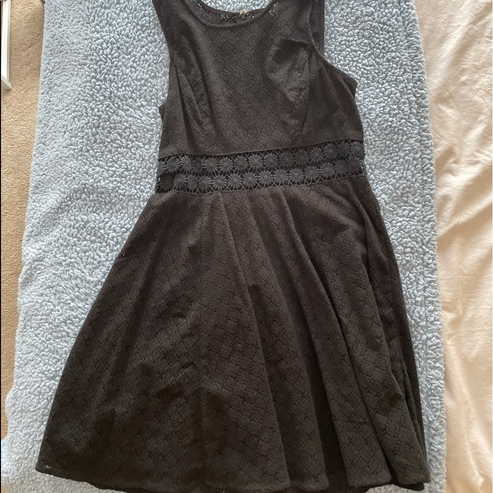 Free people black lace dress with mid riff cutout